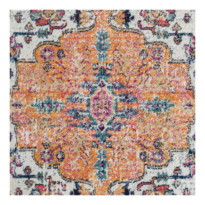 Boho Medallion Woven Area Rug