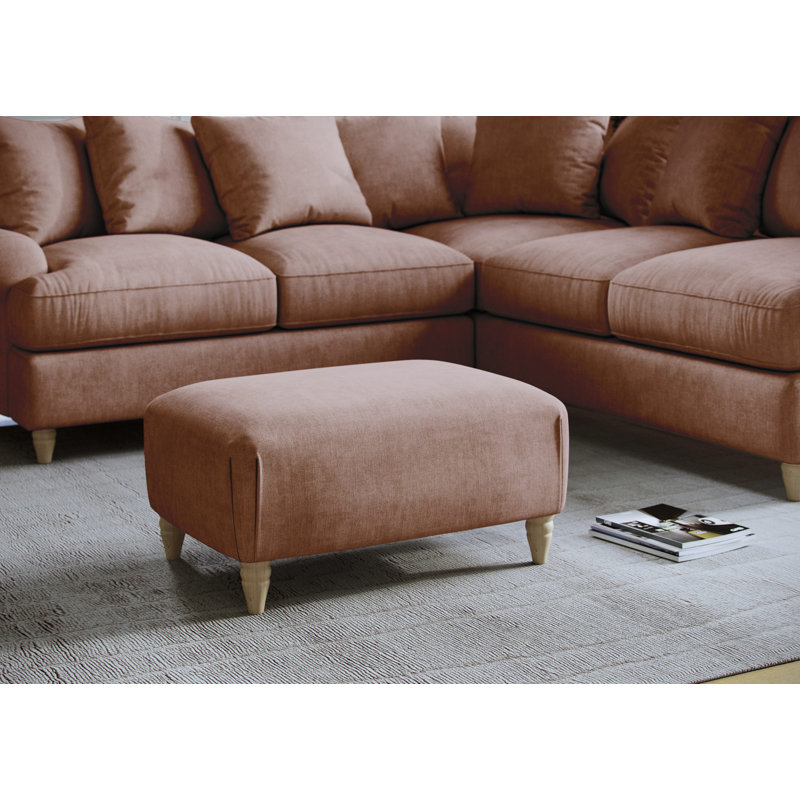 Eluster Upholstered Footstool, Coral