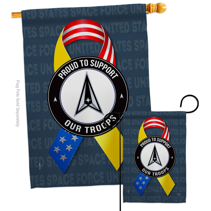 Ensemble de drapeaux en mélange de polyester 40 x 28 po à 2 côtés, Space Force