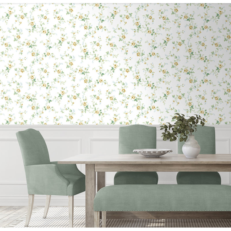Asenith Floral Roll, Wheatfield/Sage, 216" L x 20.5" W