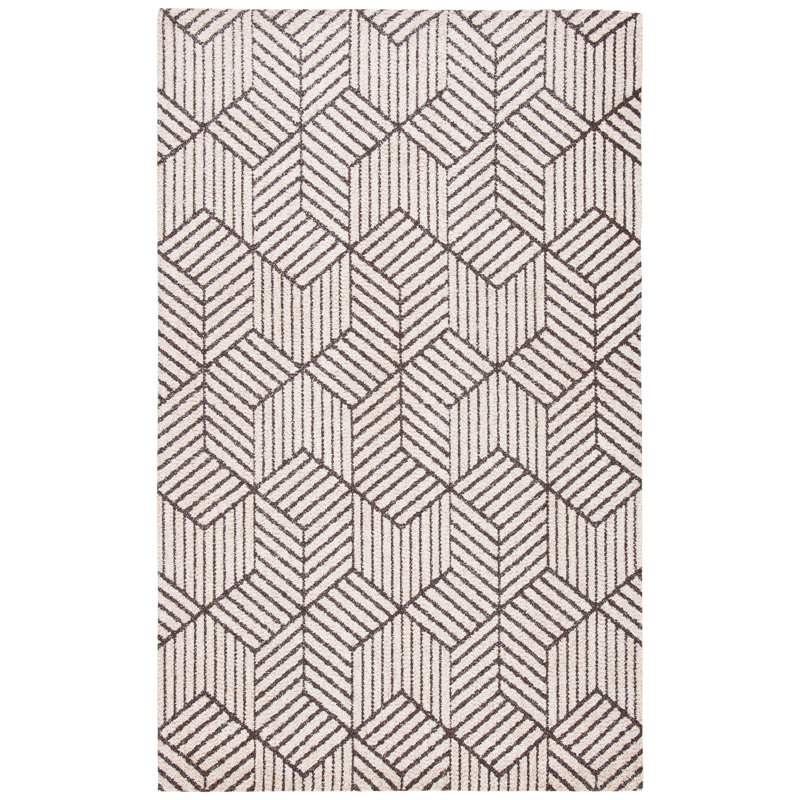 Tapis géométrique tissé à la main Kalea, Rectangle 6 pi x 9 pi
