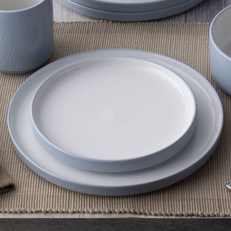 Noritake Colortex Stone Stax Dinner Plates, 9-3/4", Aqua