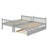 Twin Over Twin Rubber Wood Bunk Bed – Twin-Size Trundle, Ladder, Safety Guardrails & Convertible To Twin Beds-364299036