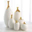 Dipped Golden Crackle/White Slender Vase-Sm