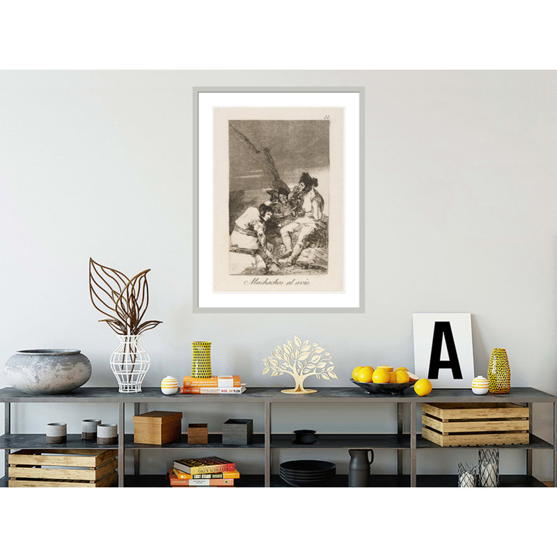 Muchachos al avío. (Lads faisant prêt.) Par Francisco de Goya - impression giclée encadrée, 41.5" H x 31.53" W