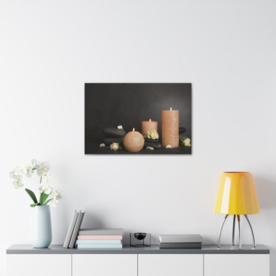 Spa Burning Candles Forest Floral Nature Photography Canvas Wall Art