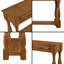 Console 63 pouces Mid-Century en pin brun avec 3 tiroirs et tablette inférieure - Structure en bois massif, table de canapé facile à assembler-1176708199