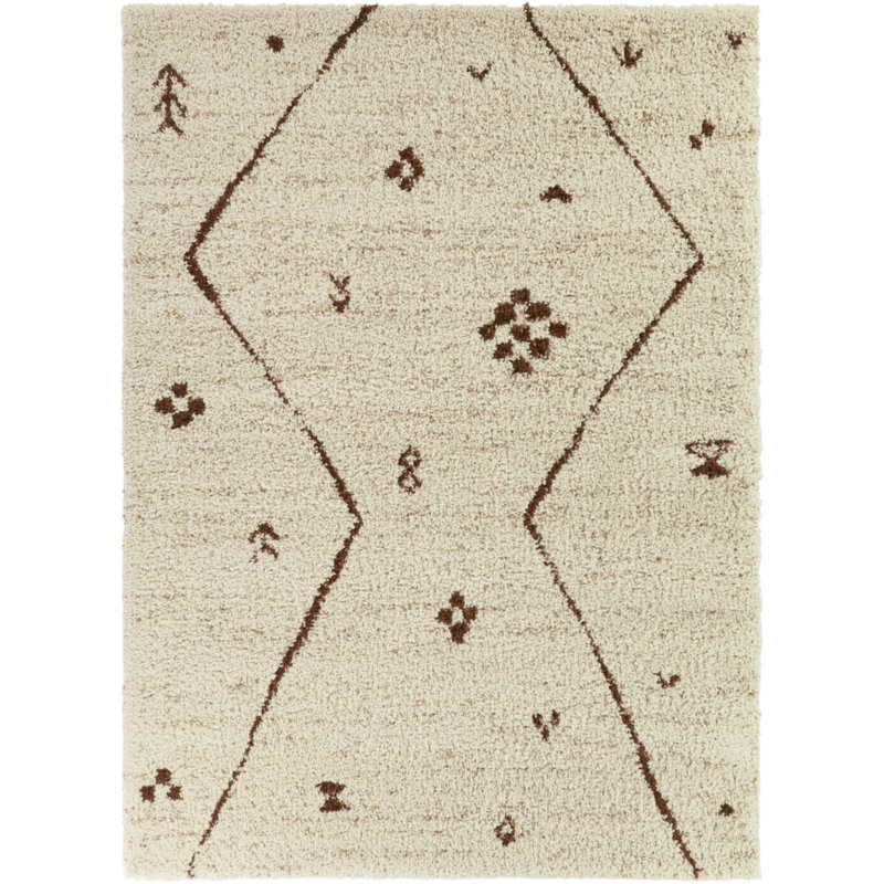 Tapis rose / beige DeCarava, Rectangle 7 pi 10 po x 10 pi