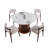 Set Of 4 Dining Table Set, Modern 44.8" Round Sintered Stone Dining Table With 4 Upholstered Dining Chairs