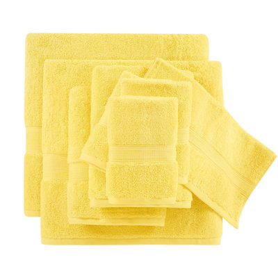 Lot de 1 serviette de bain 100 % coton, 800 g/m², jaune doux, pour la maison