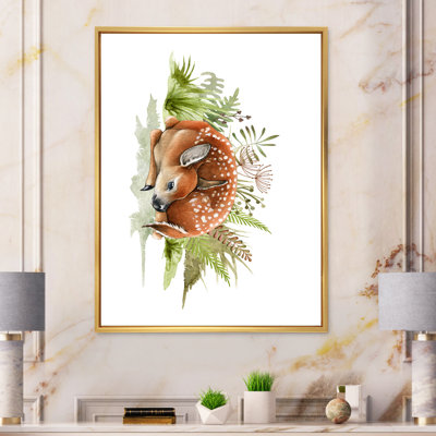 «Forest Deer Cub In The Grass», reproduction sur toile
