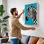 Zebra In Profile Modern - Print-136784366-136784363