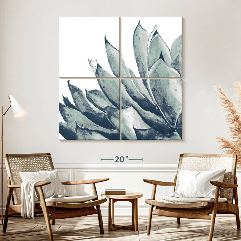 Harnek Blue Agave On White I, 57" H x 57" W