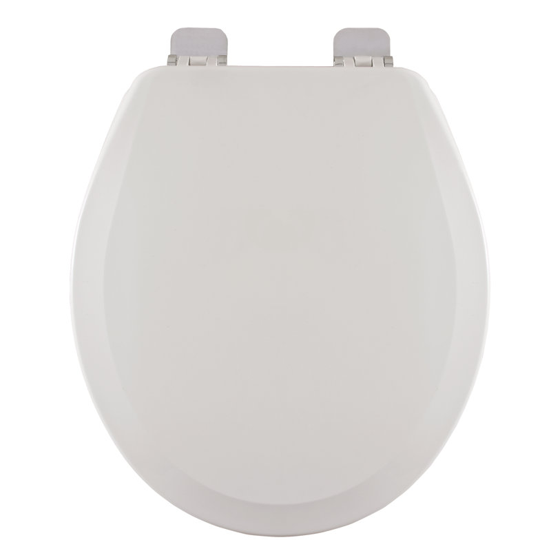 Siège de toilette rond en bois, Chrome
