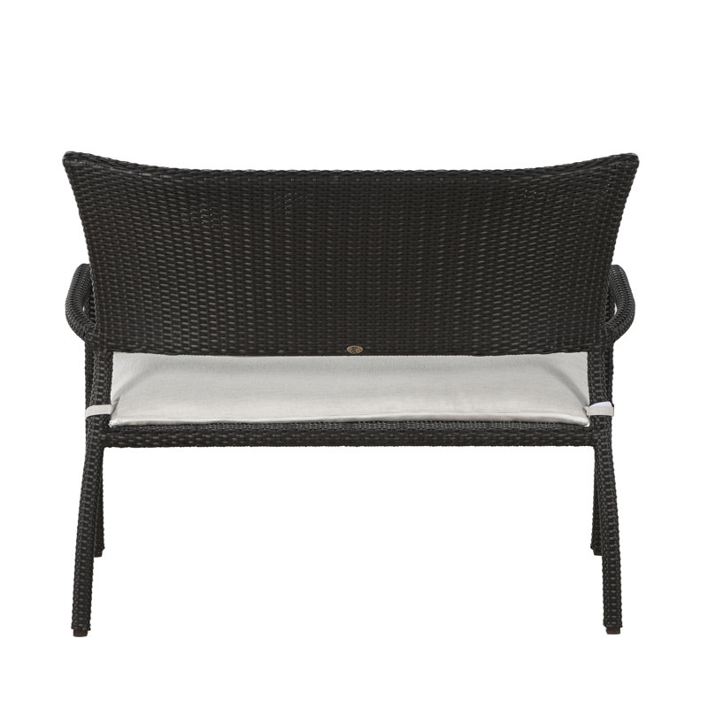 Skye Wicker Garden Bench, Skye #2 Black Walnut