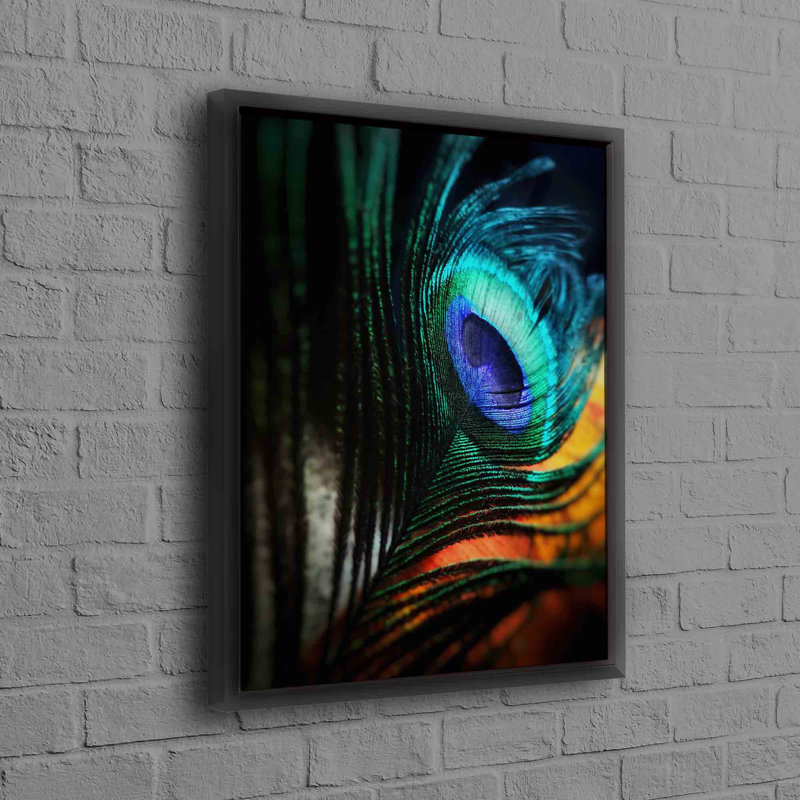 Distinctive 3D Canvas Art Featuring Exquisite Peacock Feathers for a Unique and Customizable Wall Decor Gift, Black
