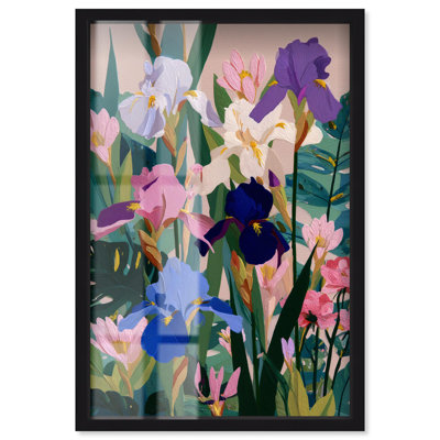 Casiano III Shadowbox Print Pink Floral Wall Art by Art Remedy, Black Frame, 24 x 36