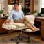 Chaise de bureau large inclinable et pivotante-1415135568