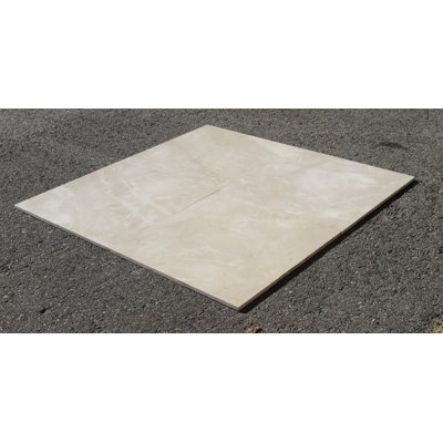 Carreau de marbre et de sol aspect pierre 18 po x 18 po Crema
