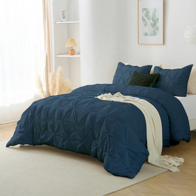 Pleat Polyester 3-Piece Comforter Set