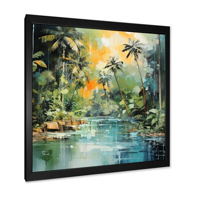 Tropical Jungle River I - art mural côtier tropical