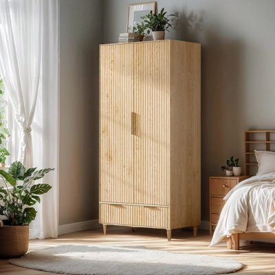 Wardrobe Armoire 2 Door 1 Drawer