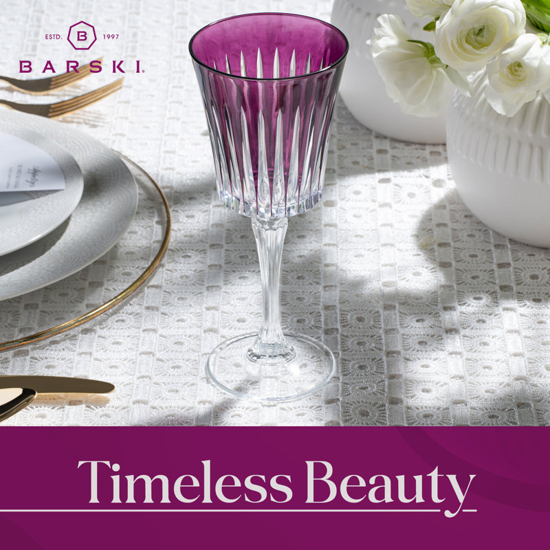 Colored Wine Glasses - Set of 6 Wine Goblets - Glassware - Water Goblets - 7.5 oz, Amethyst