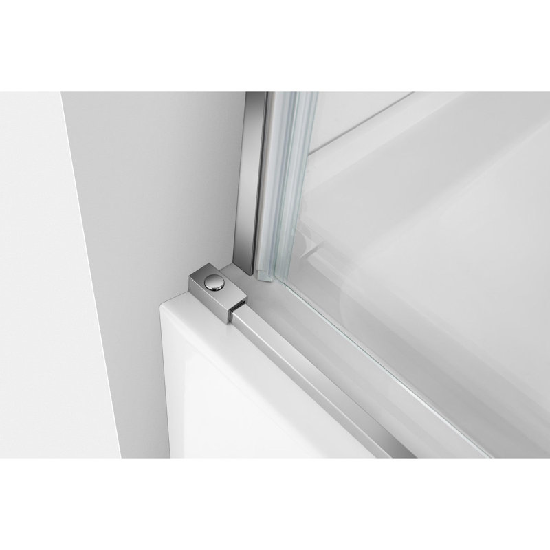 Kingston Brass 60-Inch Acrylic Rectangular 3-Wall Anti-Skid Alcove Tub With Tub Door, Hand Drain, Right, Polished Chrome