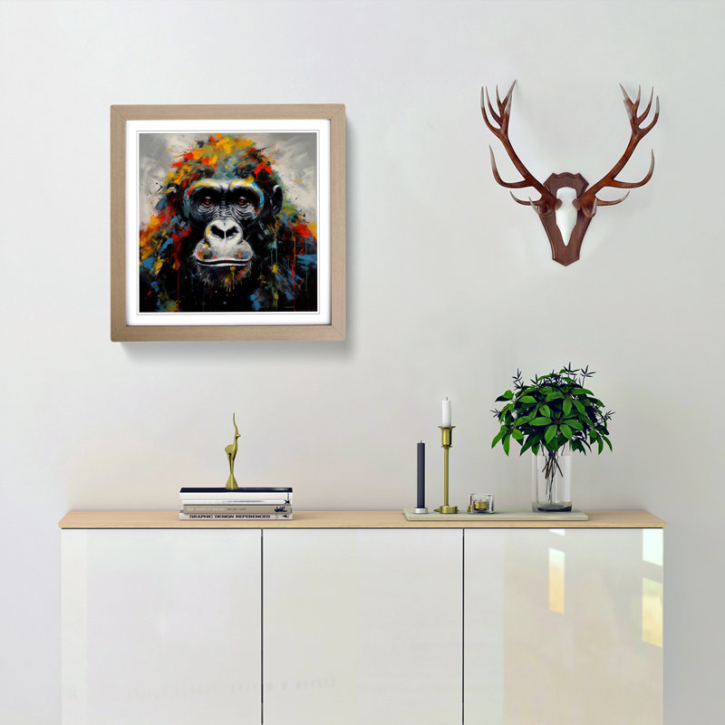 Gorilla Expressionism No.3 - Framed Print, Oak