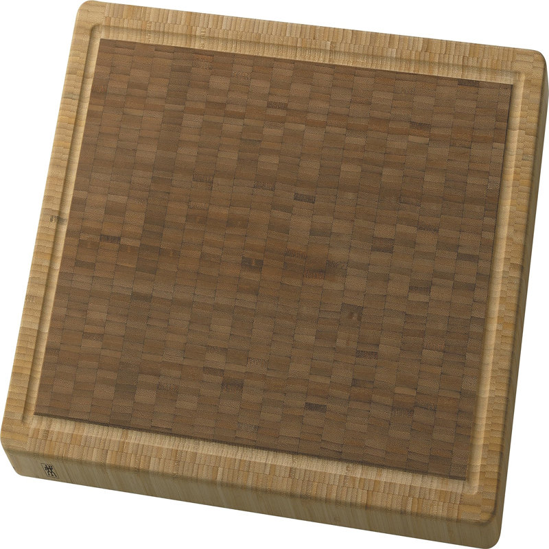 Large, 42 x 31cm, Silver Cutting Board Made of Solid Bamboo Wood with a Sap Groove