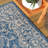 Haupt Vine and Border Textured Weave Navy/Gray Indoor/Outdoor Rug-1833573592