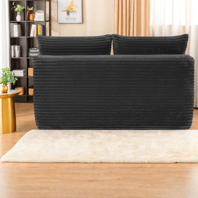 Canapé modulaire compact en tissu pelucheux pour la maison