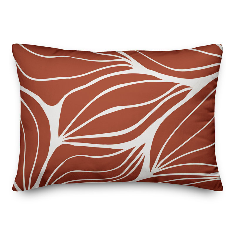 Indoor / Outdoor Floral Pillow Cover and Insert, Orange/Red