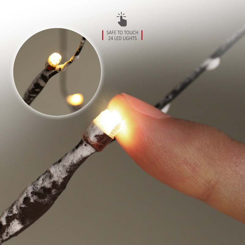 Twig Birch Tree Snow Effect with Lights