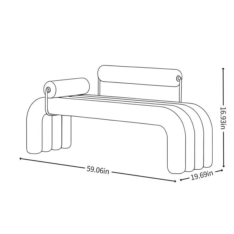 Modern Cream Style Light Luxury Bench, Green