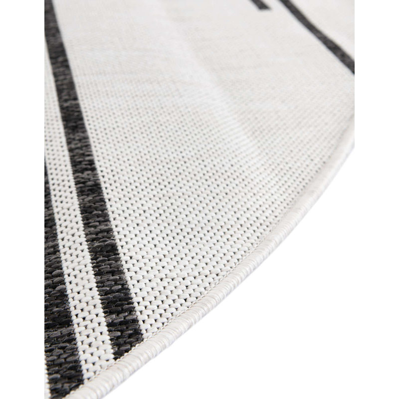 Leonardville Striped Indoor/Outdoor Area Rug, Round 4'1"