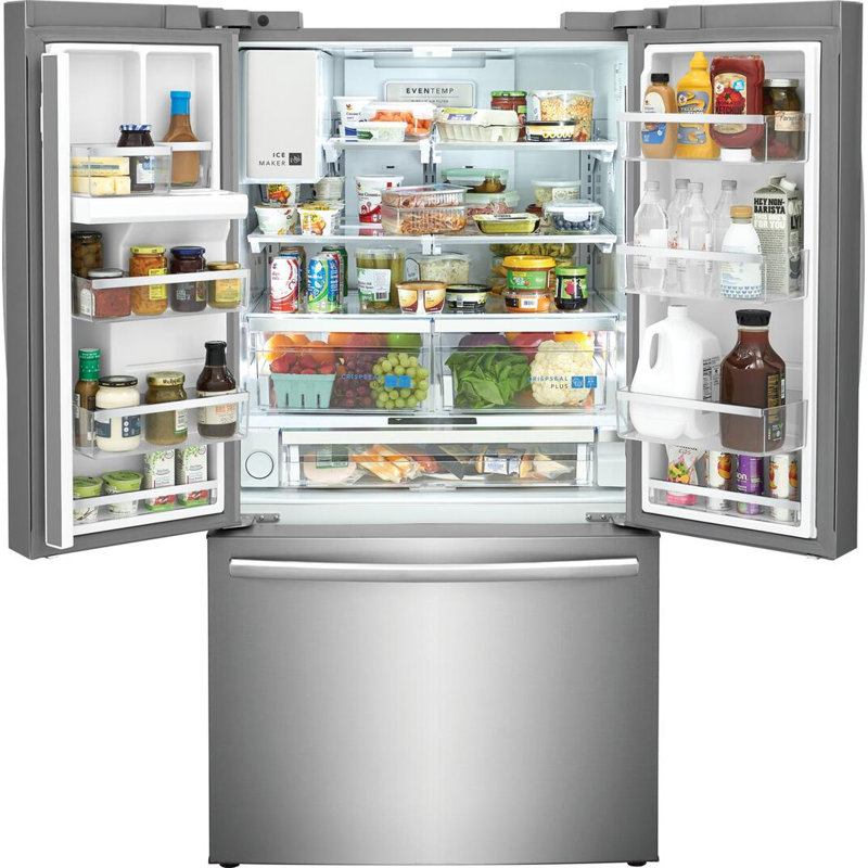 Frigidaire Gallery 36" 27.8 Cubic Feet Energy Star Smudge-Resistant French Door Refrigerator with Water and Ice Dispenser
