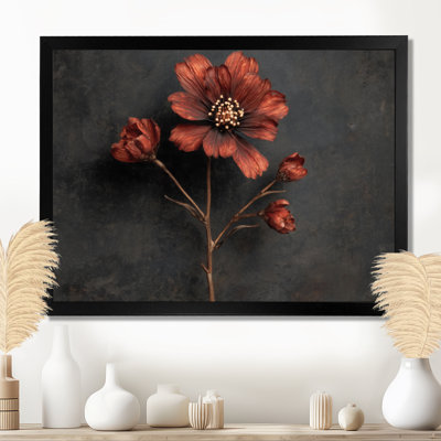 Délicat lys péruvien - art sur toile, art floral brun