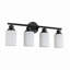 Luminaire de salle de bain moderne 4 lumières avec abat-jour en verre givré blanc laiteux noir mat-129900047-129900044