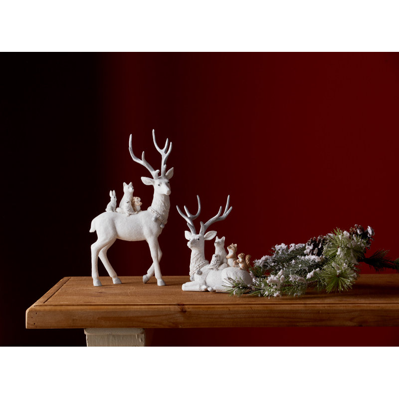 Ensemble de 2 cerfs en résine