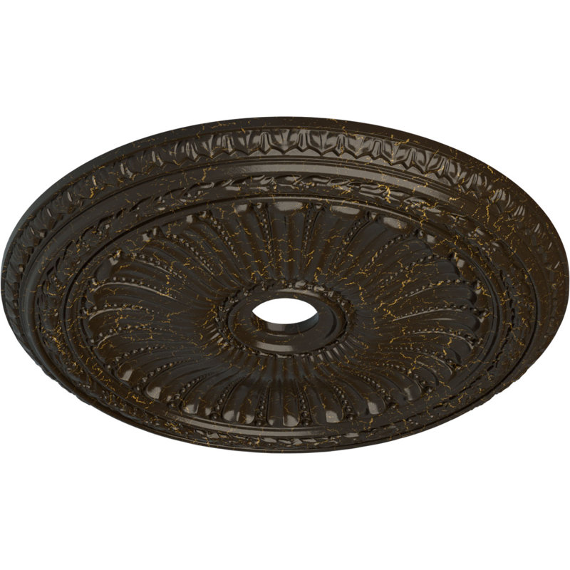 Médaillon de plafond Endurathane Pesaro, l 36 po x H 26 po x P 1 1/2 po, finition bronze patiné peint à la main
