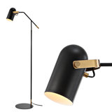 Damiano 58.5'' Black/Brass Gold Task Floor Lamp