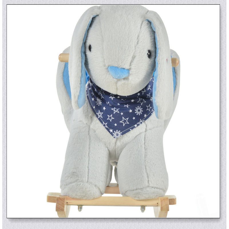 Lapin pour enfant à bascule avec musique de jeu et tissu moelleux pour enfants de 18 à 36 mois