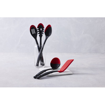 Le Creuset Bi-Material Revolution Pasta Spoon 14 In. Cerise