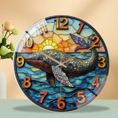 Horloge murale baleine 12 po