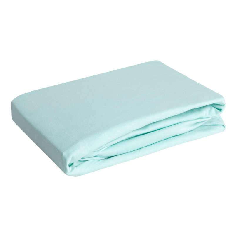 100% Cotton Jersey Fitted Sheet, Mint, 160 x 200 cm