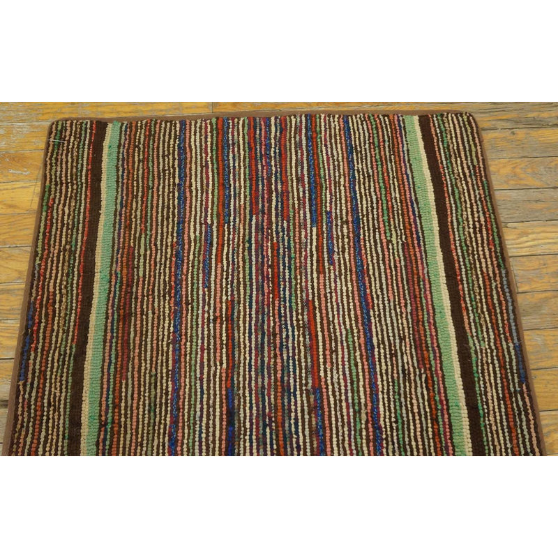 Tapis antique américain crocheté American Multicolor 1890s Multicolor