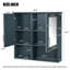 Armoire de toilette murale 30 po 2 en 1 avec tablettes réglables-1865342707
