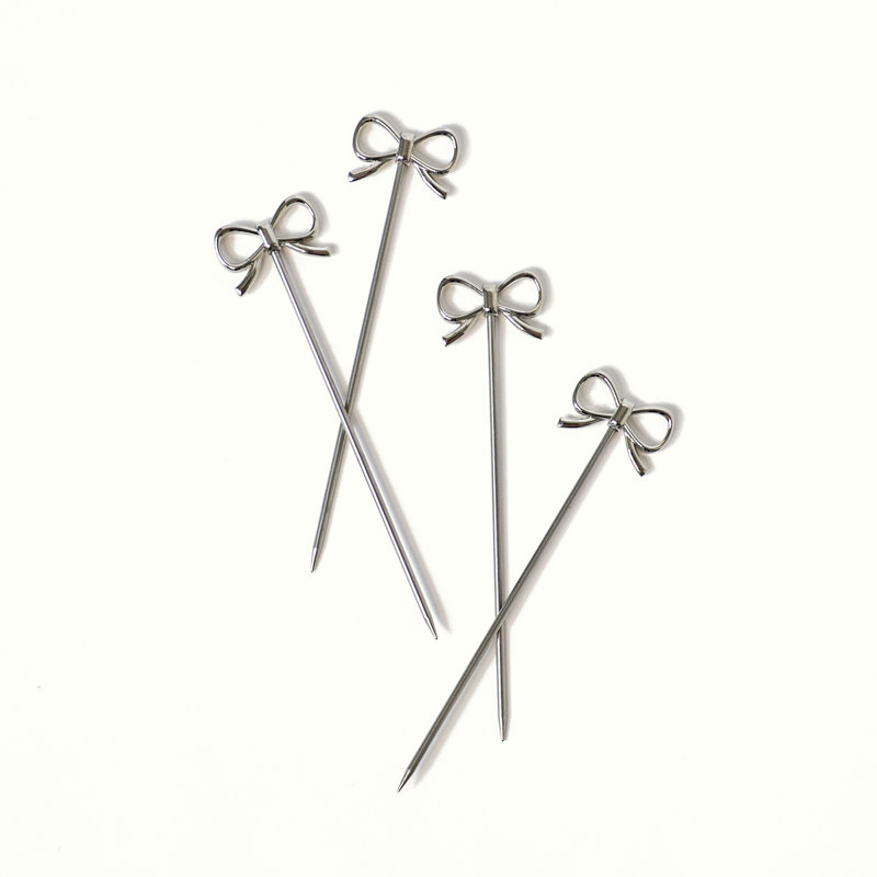 Bow Cocktail Picks, Silver