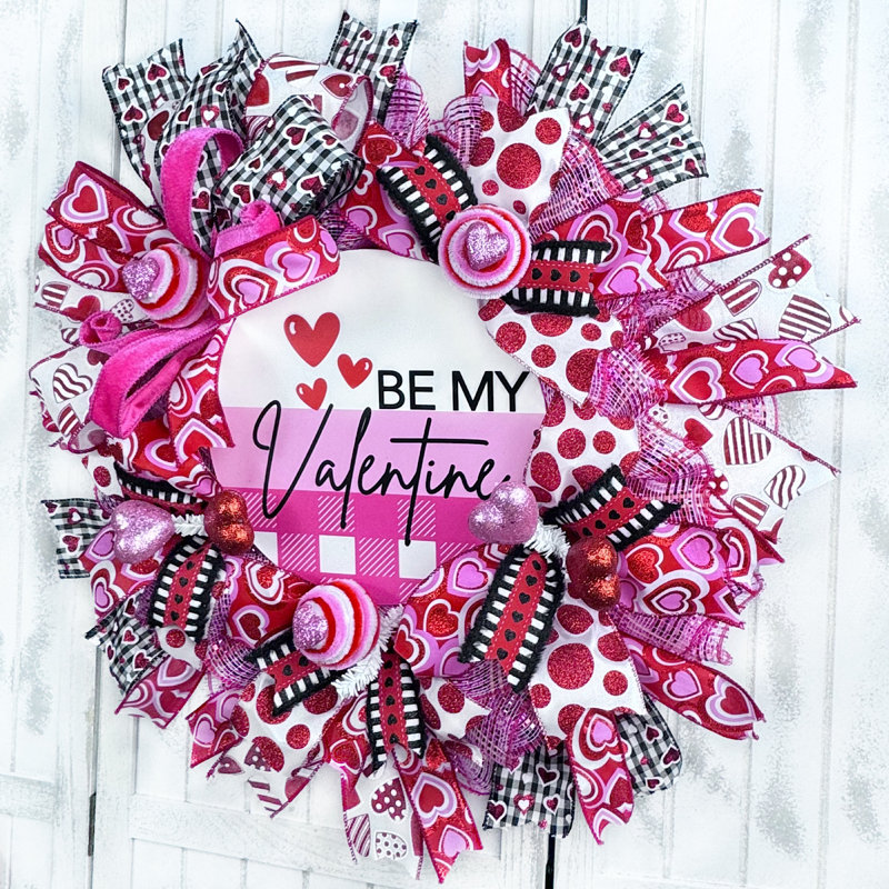 Couronne en maille 18 po Be My Valentine